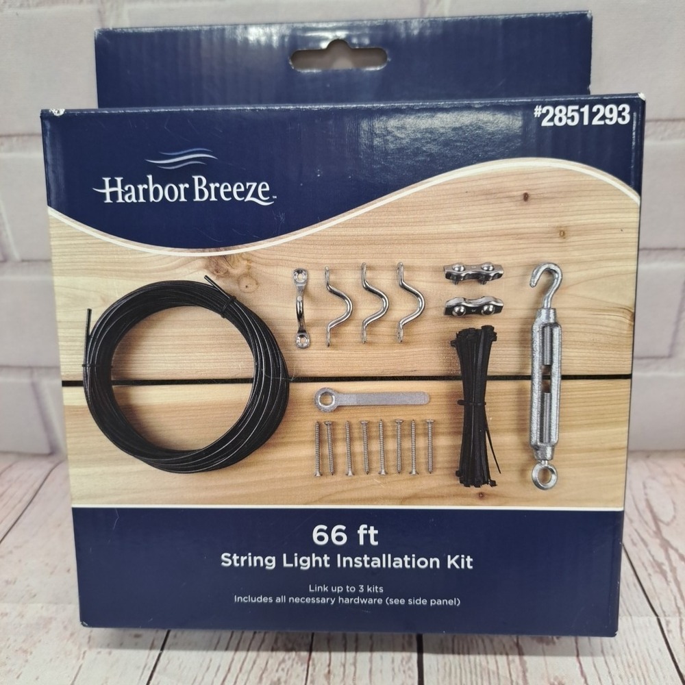 HAMPTON BAY 66 ft. String Light Installation Hardware Kit, Link Up To 3 Kits